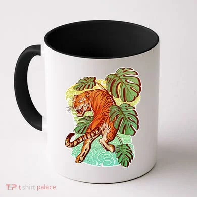 Tropical Tiger Tattoo Design Coffee Mug