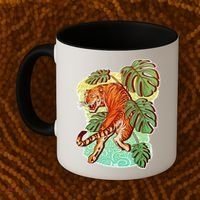 Tropical Tiger Tattoo Design Coffee Mug thumb 2