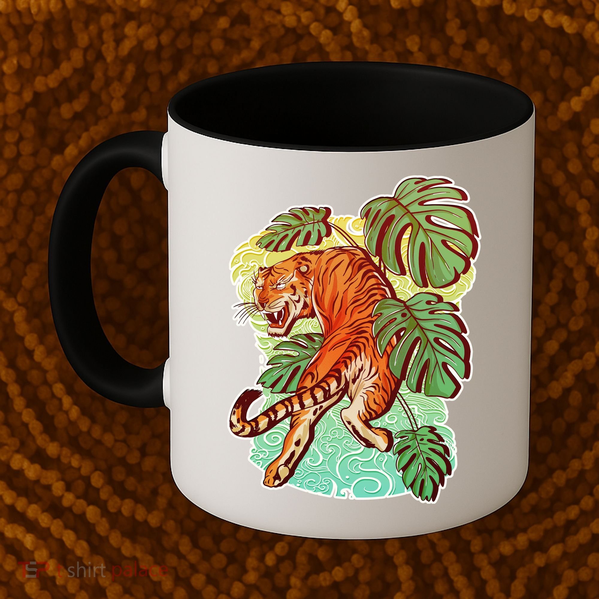 Tropical Tiger Tattoo Design Coffee Mug
