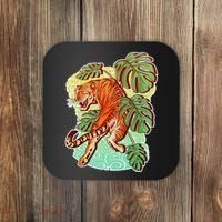 Tropical Tiger Tattoo Design Coaster thumb 0