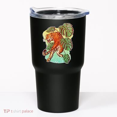 Tropical Tiger Tattoo Design Tumbler