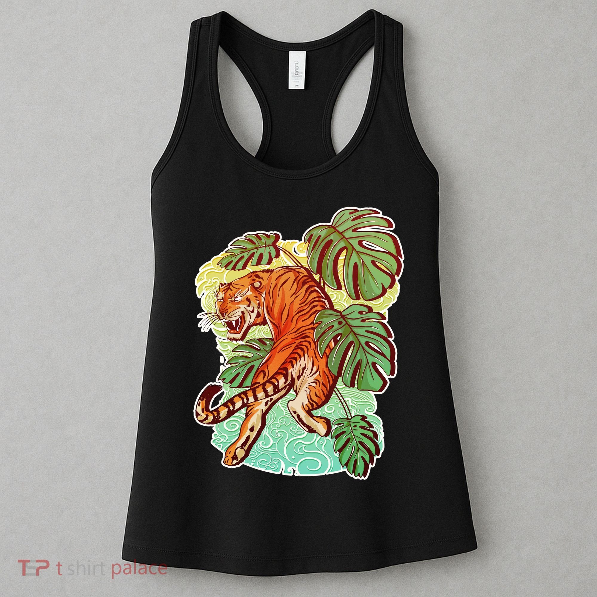Tropical Tiger Tattoo Design Women's Tank Top