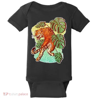 Tropical Tiger Tattoo Design Baby Bodysuit