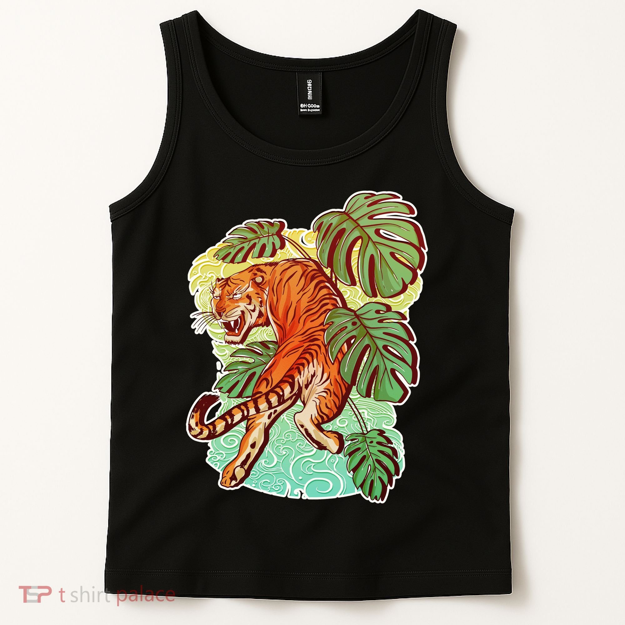 Tropical Tiger Tattoo Design Tank Top