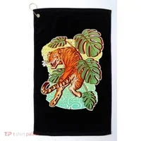 Tropical Tiger Tattoo Design Golf Towel thumb 0