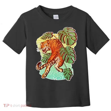 Tropical Tiger Tattoo Design Toddler T-Shirt