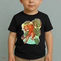 Tropical Tiger Tattoo Design Toddler T-Shirt thumb 2