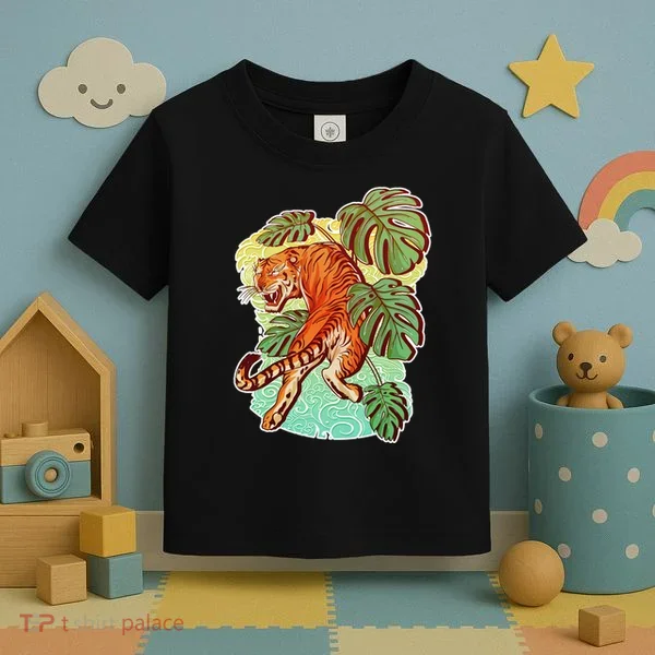 Tropical Tiger Tattoo Design Toddler T-Shirt