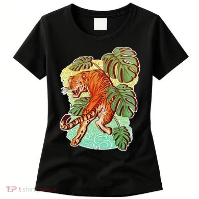 Tropical Tiger Tattoo Design Women's T-Shirt