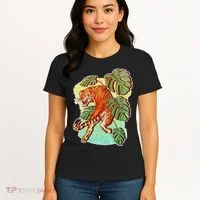 Tropical Tiger Tattoo Design Women's T-Shirt thumb 4