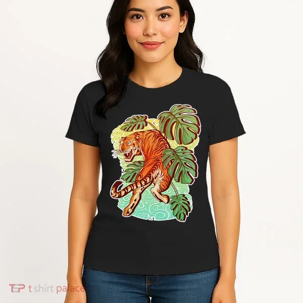 Tropical Tiger Tattoo Design Women's T-Shirt
