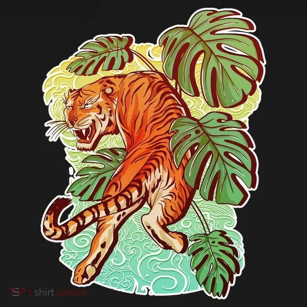 Tropical Tiger Tattoo Design Women's T-Shirt