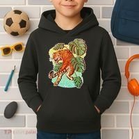 Tropical Tiger Tattoo Design Kids Hoodie thumb 2