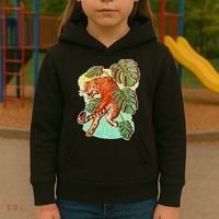 Tropical Tiger Tattoo Design Kids Hoodie thumb 3