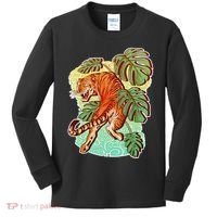 Tropical Tiger Tattoo Design Kids Long Sleeve Shirt thumb 0