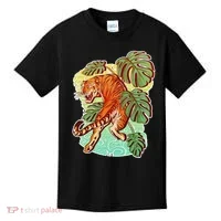 Tropical Tiger Tattoo Design Kids T-Shirt thumb 0