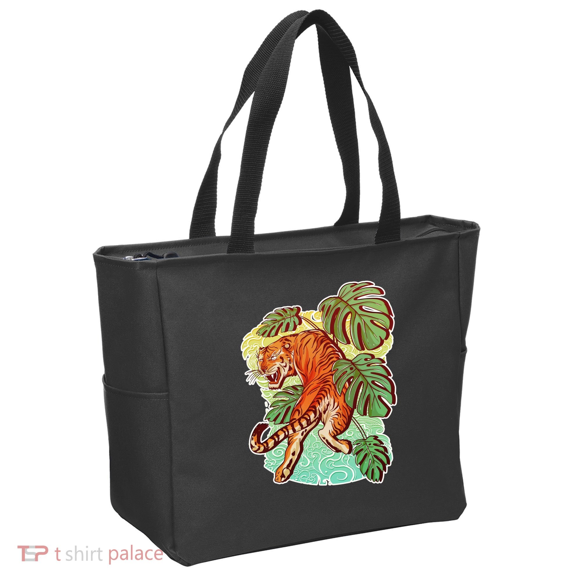 Tropical Tiger Tattoo Design Tote Bag