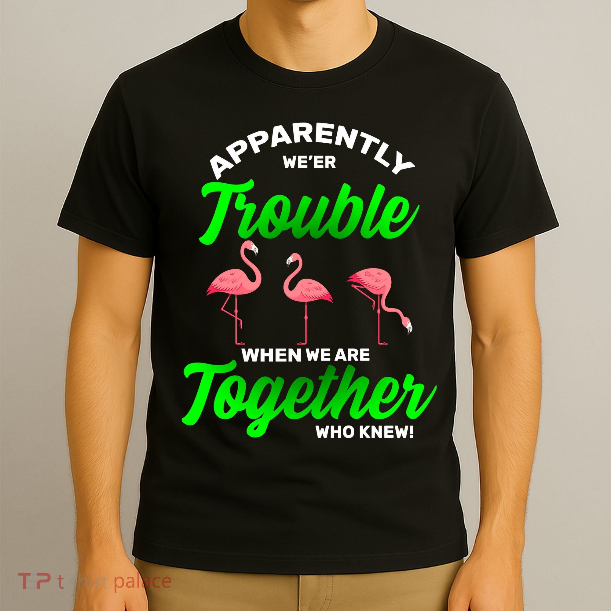 Trouble Flamingo When We Are Together Who Knew T-Shirt
