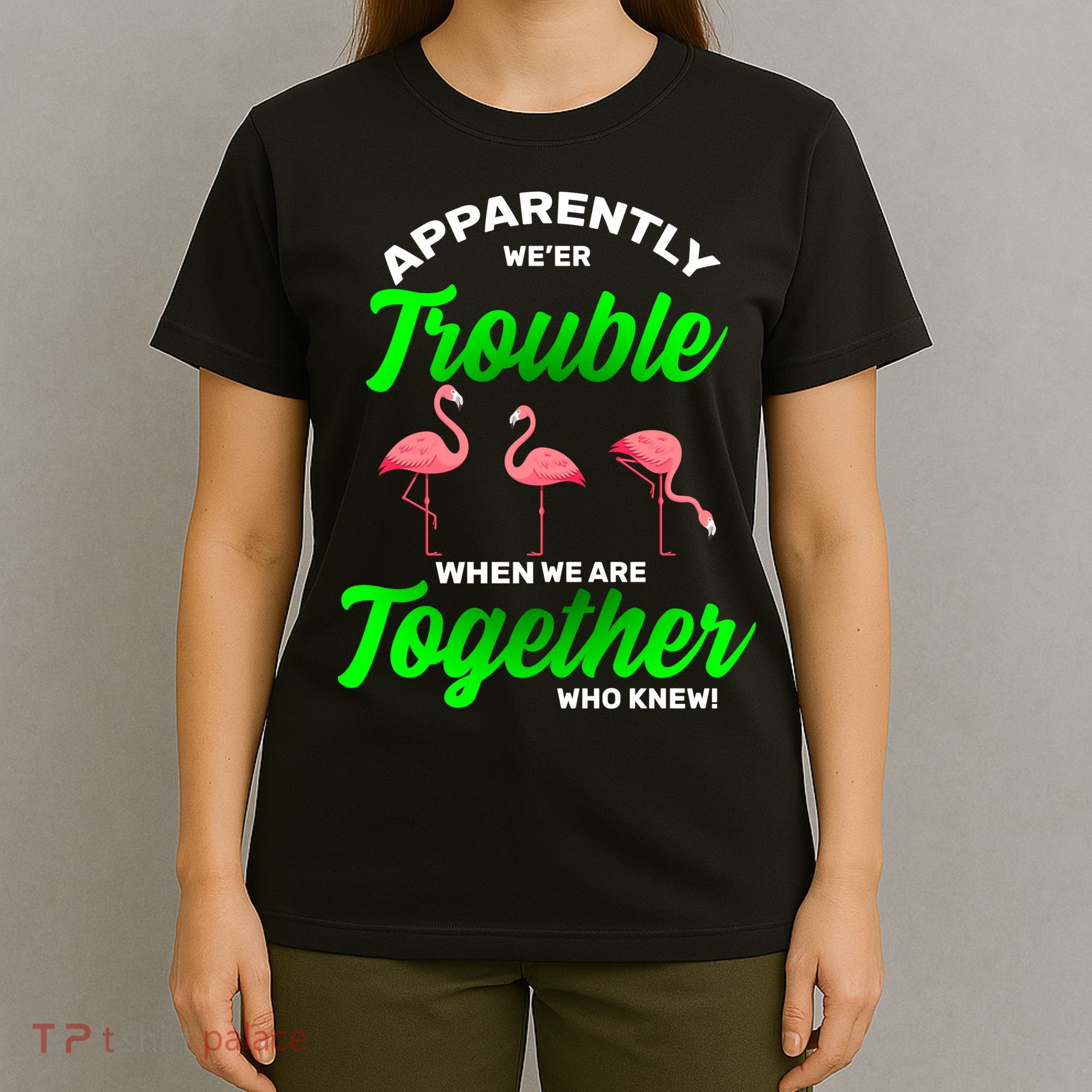 Trouble Flamingo When We Are Together Who Knew T-Shirt
