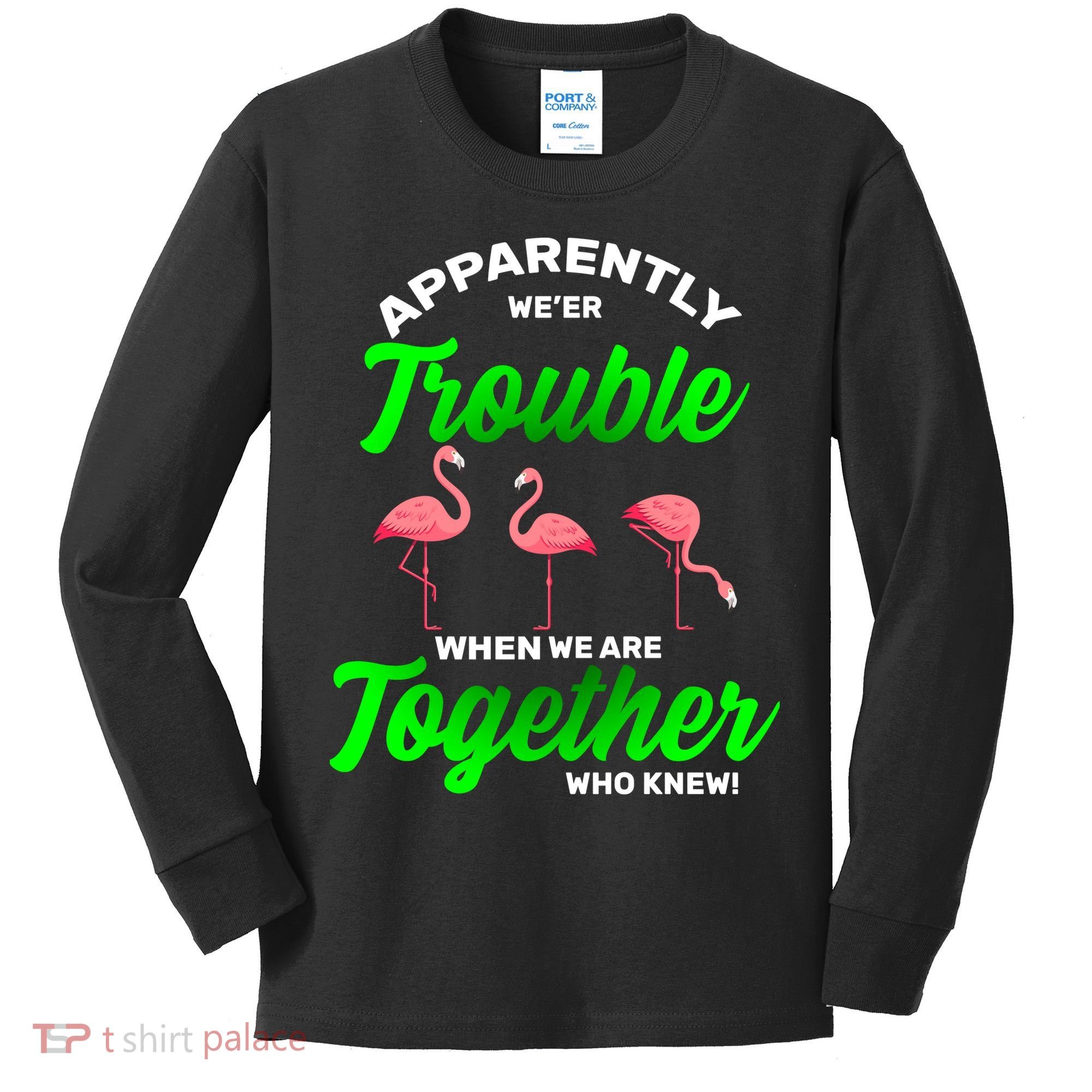 Trouble Flamingo When We Are Together Who Knew Kids Long Sleeve Shirt