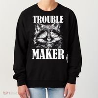 Trouble Maker Funny Raccoon Women's Sweatshirt thumb 0