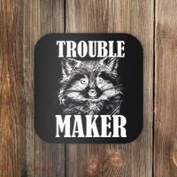 Trouble Maker Funny Raccoon Coaster thumb 0