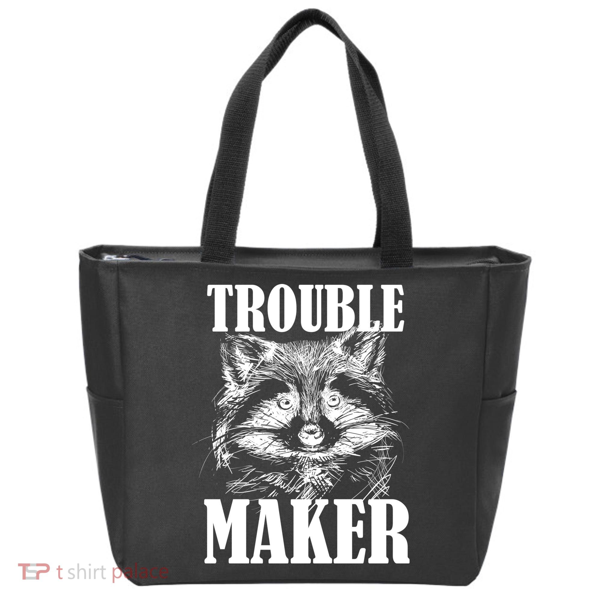 Trouble Maker Funny Raccoon Tote Bag