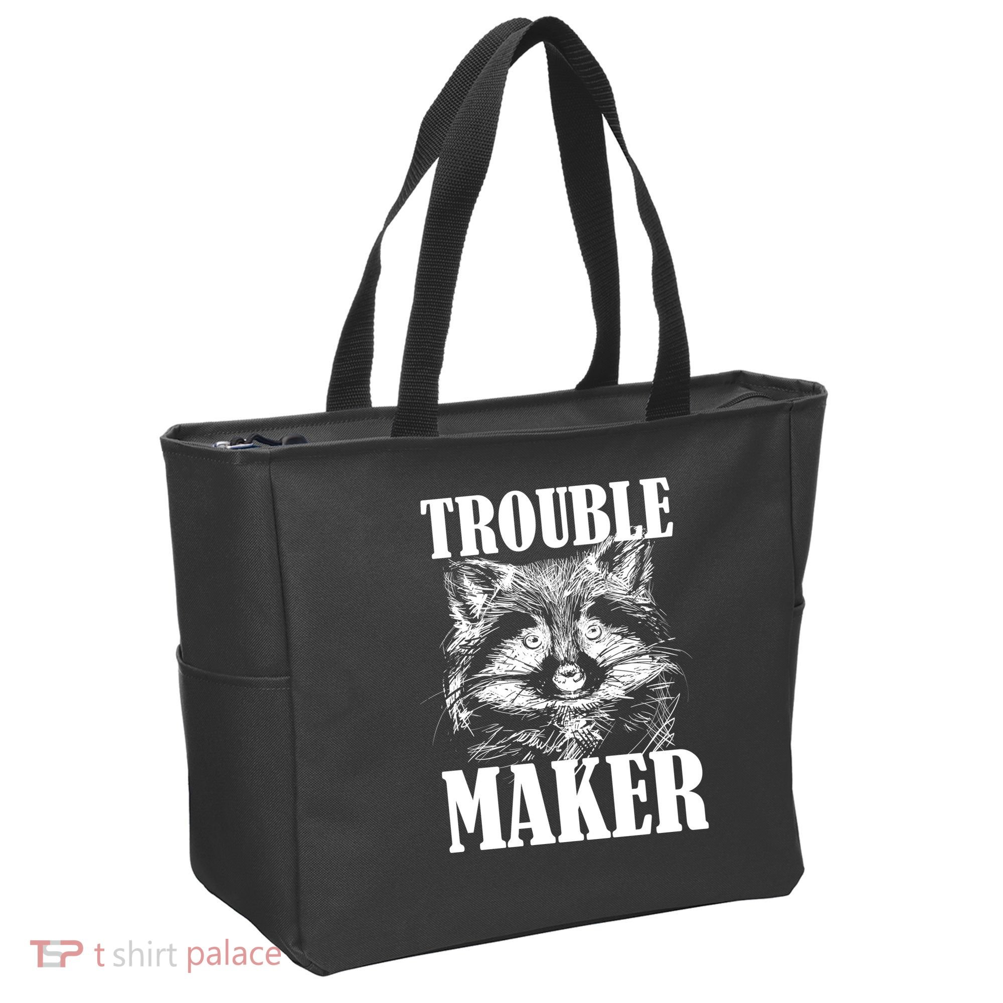 Trouble Maker Funny Raccoon Tote Bag