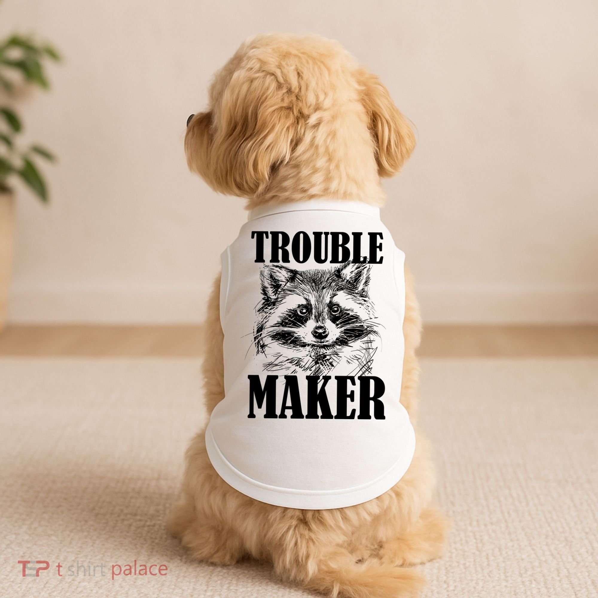 Trouble Maker Funny Raccoon Doggie Tank
