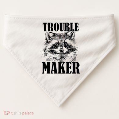 Trouble Maker Funny Raccoon USA-Made Doggie Bandana