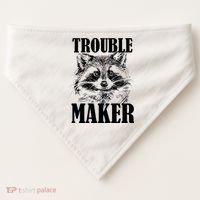 Trouble Maker Funny Raccoon USA-Made Doggie Bandana thumb 0