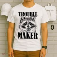 Trouble Maker Funny Raccoon T-Shirt thumb 6