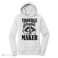 Trouble Maker Funny Raccoon Women's Hoodie thumb 0