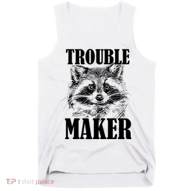 Trouble Maker Funny Raccoon Tank Top