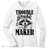 Trouble Maker Funny Raccoon Women's Long Sleeve Shirt thumb 0