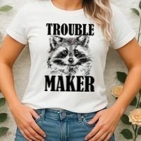 Trouble Maker Funny Raccoon Women's T-Shirt thumb 2