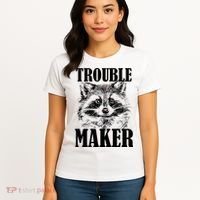 Trouble Maker Funny Raccoon Women's T-Shirt thumb 4