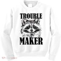 Trouble Maker Funny Raccoon Kids Sweatshirt thumb 0