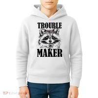 Trouble Maker Funny Raccoon Kids Hoodie thumb 4