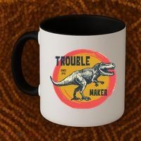Trouble Maker T-Rex Since 1971 Coffee Mug thumb 2