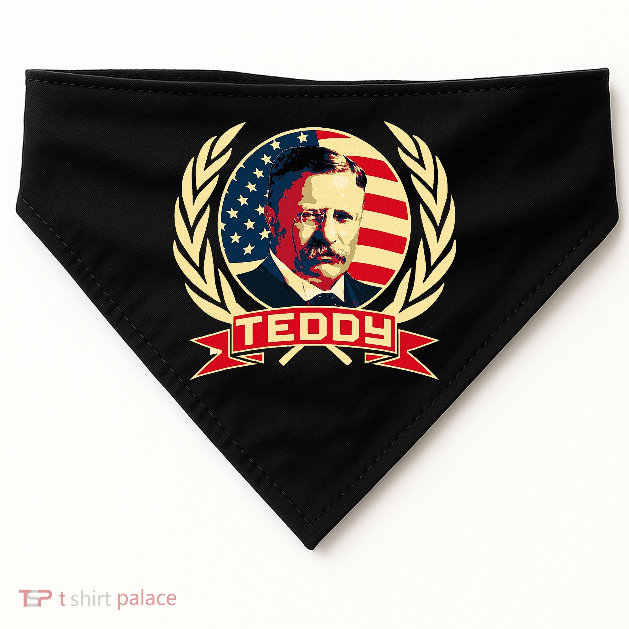 Theodore Roosevelt. President Teddy. American Stars. USA-Made Doggie Bandana