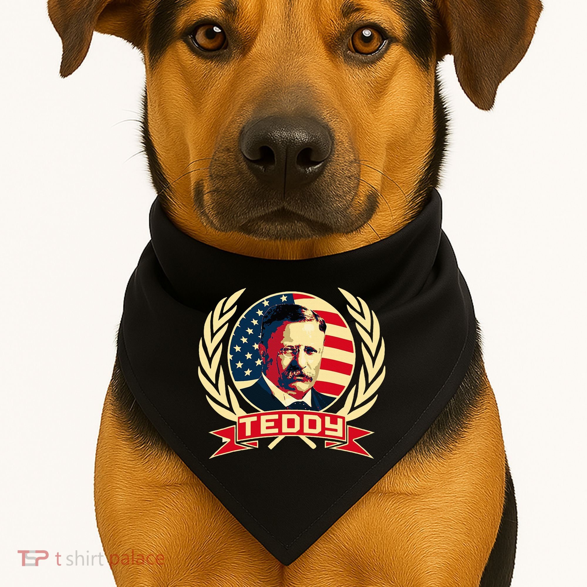 Theodore Roosevelt. President Teddy. American Stars. USA-Made Doggie Bandana