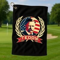 Theodore Roosevelt. President Teddy. American Stars. Golf Towel thumb 1