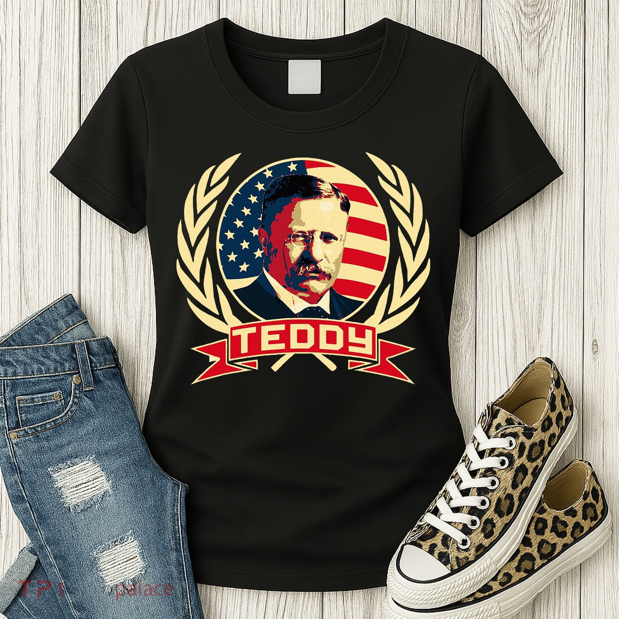 Theodore Roosevelt. President Teddy. American Stars. Women's T-Shirt