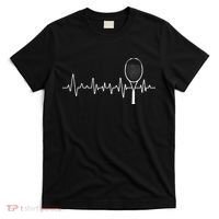 Tennis Racket Pulse Heartbeat EKG Tournament Sports Lover T-Shirt thumb 0