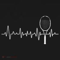 Tennis Racket Pulse Heartbeat EKG Tournament Sports Lover T-Shirt thumb 7