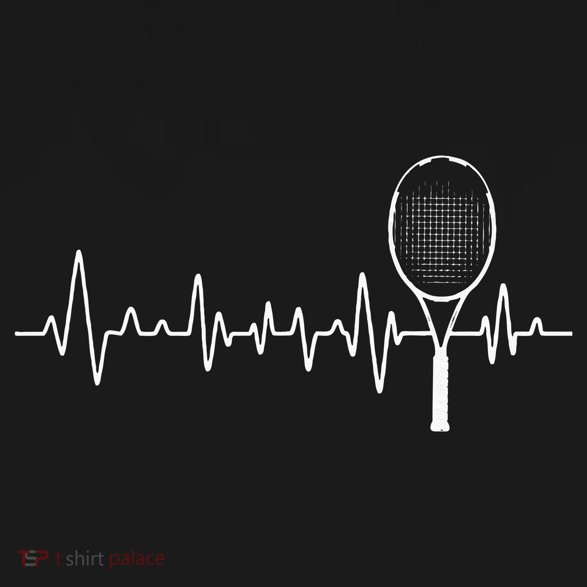 Tennis Racket Pulse Heartbeat EKG Tournament Sports Lover T-Shirt