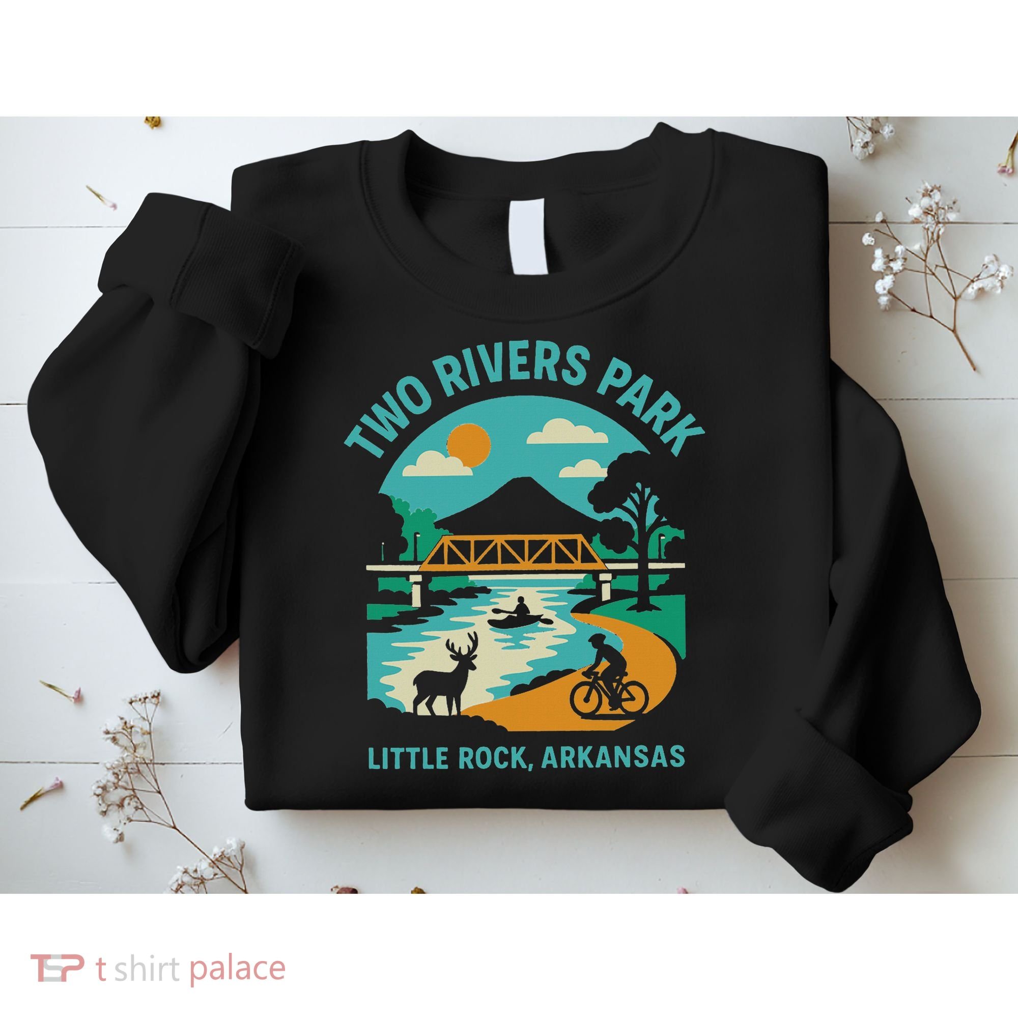 Two Rivers Park In Little Rock, Arkansas, Bridge View Sweatshirt