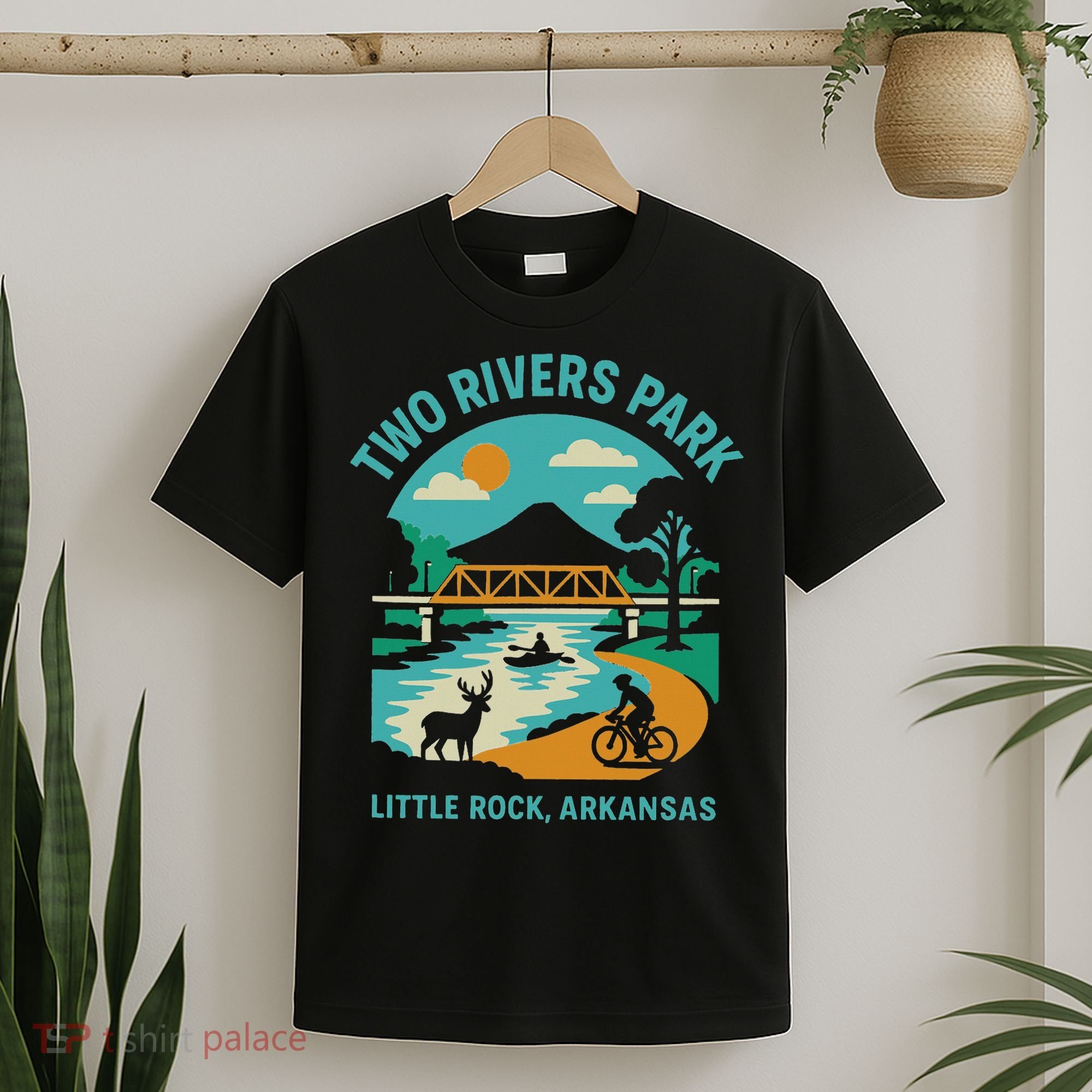 Two Rivers Park In Little Rock, Arkansas, Bridge View T-Shirt