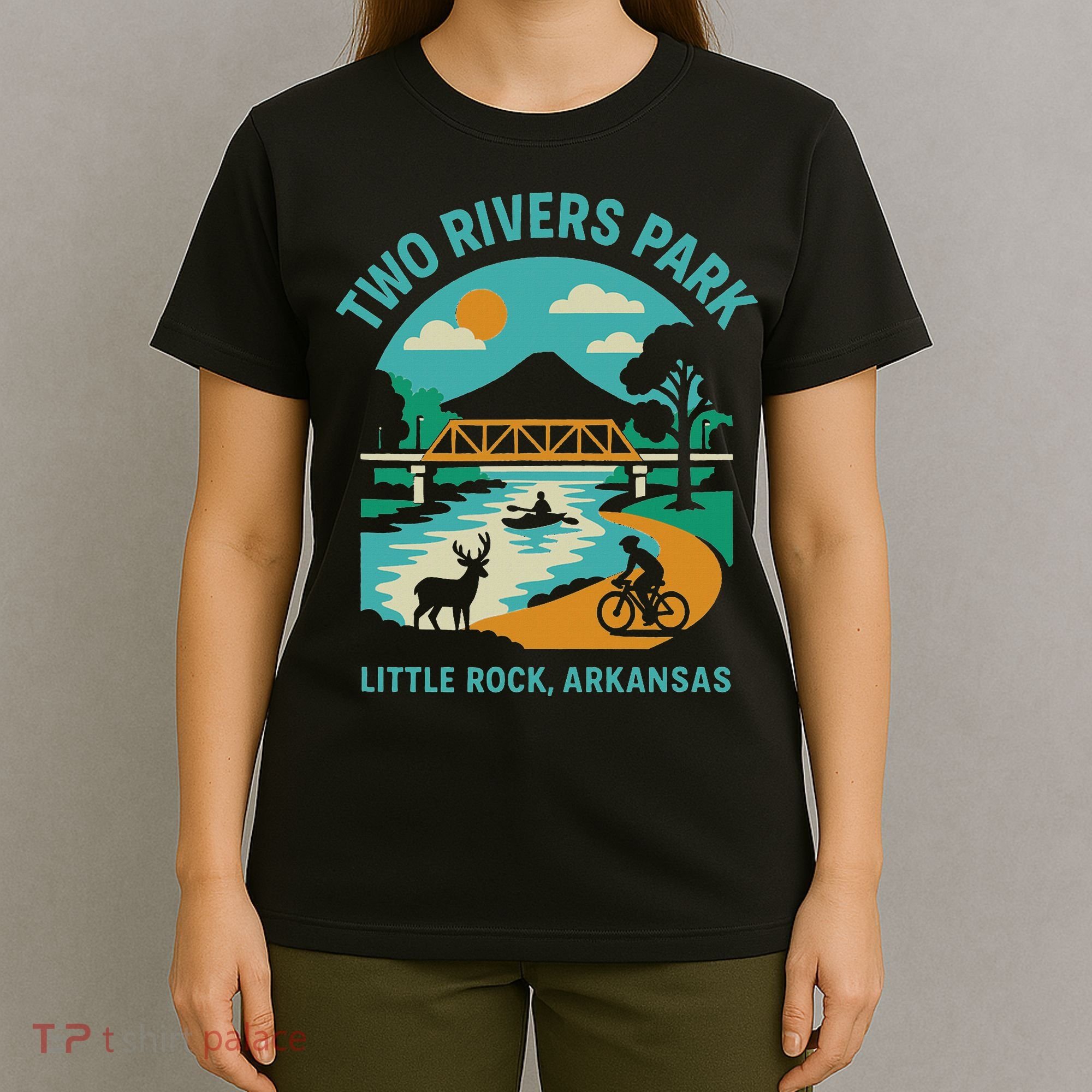 Two Rivers Park In Little Rock, Arkansas, Bridge View T-Shirt